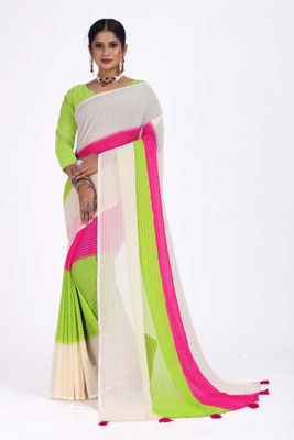 Pemal Designer Digital Print Bollywood Georgette Saree(Multicolor)