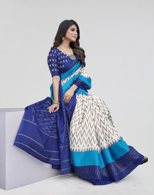 Nirvaan Printed Bollywood Art Silk Saree(Blue)