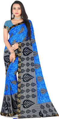 Leelavati Embroidered Bollywood Georgette Saree(Blue, Grey)