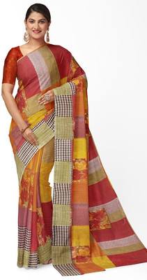 Saadhvi Floral Print Bandhani Georgette Saree(Multicolor)
