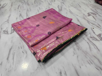 Devkacreation Digital Print Bollywood Raw Silk Saree(Pink)