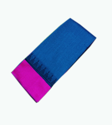 Jainithish Collections Solid/Plain Kota Doria Cotton Silk Saree(Blue)