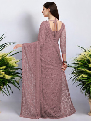 NEXA Self Design Bollywood Net Saree(Purple)
