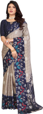 Priyashi Printed Bollywood Tussar Silk Saree(Grey)