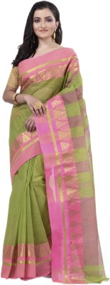 Divastri Woven Tant Pure Cotton Saree(Light Green)