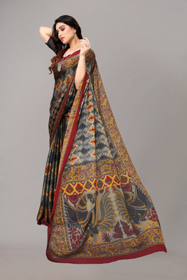 FABMORA Woven, Printed Daily Wear Chiffon Saree(Multicolor)