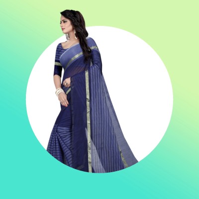 RadadiyaTRD Printed Bhagalpuri Pure Silk Saree(Blue)