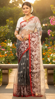 AKfasionN Embroidered Bollywood Muslin Saree(Multicolor)