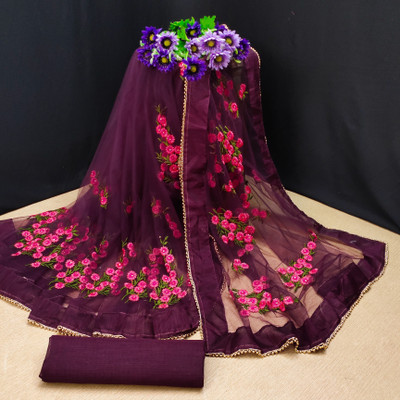 PATLANI STYLE Embroidered Bollywood Net Saree(Multicolor)