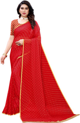 Divastri Woven, Self Design Daily Wear Chiffon Saree(Red)