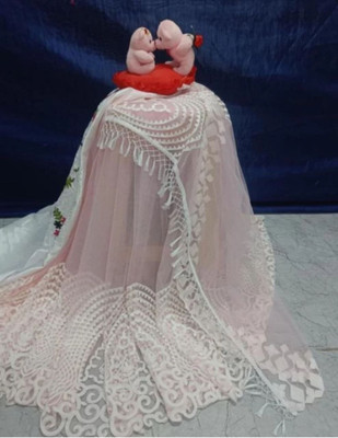 NIYANTAKSH Embroidered Chanderi Net Saree(Pink)