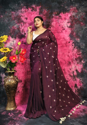 GulabiSaheba Printed Handloom Khadi Saree(Maroon)