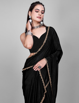 Gajal Woven Kanjivaram Jimmy choo, Chiffon Saree(Black)