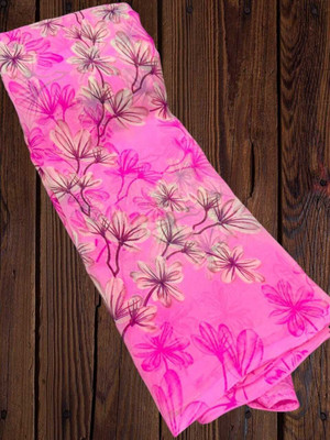 HouseOfCommon Printed Bollywood Georgette Saree(Pink)