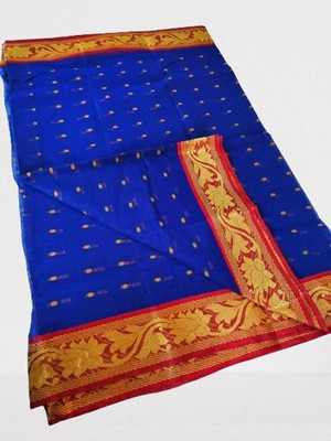 Dutta Self Design Tant Pure Cotton Saree(Yellow)