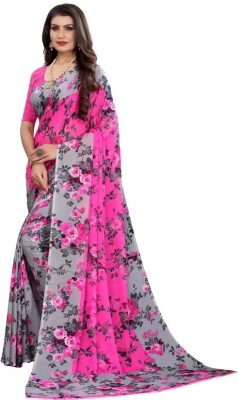 Samai Printed Daily Wear Cotton Silk Saree(Pink)