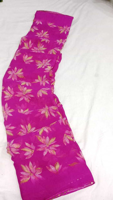 HouseOfCommon Printed Bollywood Georgette Saree(Pink)
