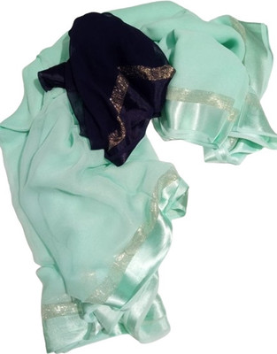 ELEGENCE FAB Solid/Plain Bollywood Viscose Rayon Saree(Pack of 2, Green)