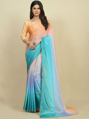 Divastri Embellished Bollywood Chiffon Saree(Blue)