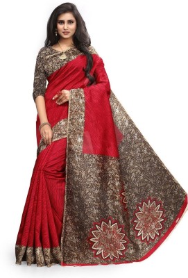 Suali Printed Bhagalpuri Art Silk Saree(Red)