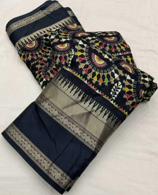 SILK VISTA Printed Daily Wear Silk Blend Saree(Pack of 2, Blue)