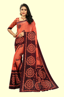 Vimalnath Synthetics Printed Daily Wear Georgette Saree(Red)