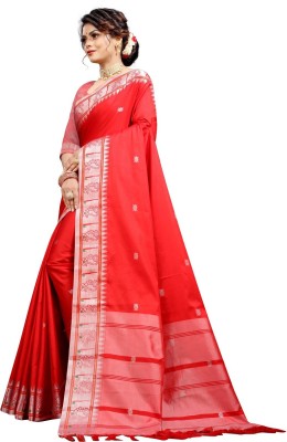 Selani Sai Fashion Self Design Kanjivaram Jacquard Saree(Red)