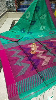 maa agameswari Woven Handloom Tissue Saree(Light Blue, Pink)