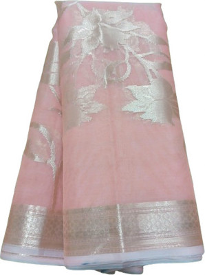 Kashi Silk Woven, Self Design Banarasi Organza Saree(Pink)
