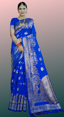 Laboni creation Digital Print Banarasi Art Silk Saree(Blue)