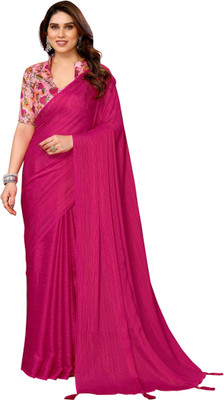 UDANI ENTERPRISE Self Design Bollywood Polyester Saree(Pink)