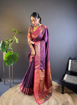SGF11 Self Design Handloom Pure Silk Saree(Multicolor)