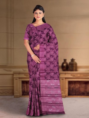 Kalamandir Paisley Banarasi Tussar Silk Saree(Purple)