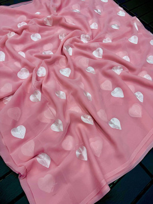 SICHYAH Embroidered Bollywood Georgette Saree(Pink)