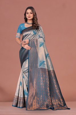 MANSSAREE Woven Banarasi Art Silk Saree(Multicolor)