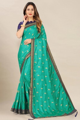 AVANTIKA FASHION Woven Bollywood Pure Silk, Art Silk Saree(Green)