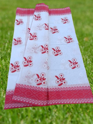 Happy Creation Woven Jamdani Handloom Cotton Blend Saree(Multicolor)