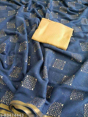 VINIT ENTERPRISE Polka Print Daily Wear Chiffon Saree(Grey)