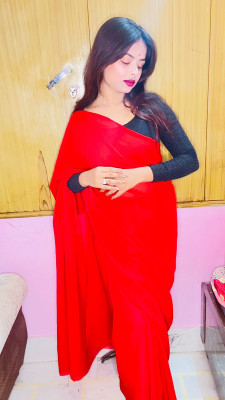 Moda Rapido Solid/Plain Bollywood Georgette Saree(Red)