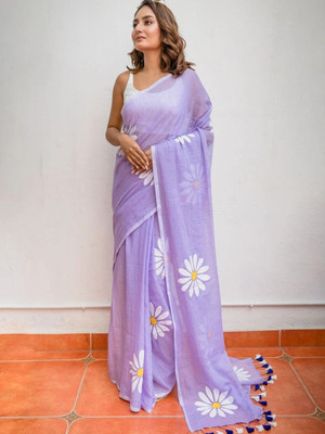 makalitraders Solid/Plain Handloom Pure Cotton Saree(Purple)