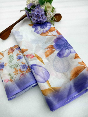 DEVICE of NT Printed Kanjivaram Pure Cotton, Cotton Linen Saree(Multicolor)