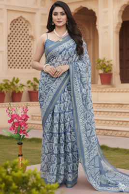 Gugaliya Geometric Print Jamdani Art Silk, Cotton Blend Saree(Multicolor)