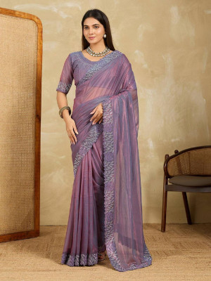 Verviza Embellished, Solid/Plain, Self Design Bollywood Net Saree(Light Green)