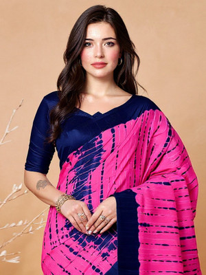 Anouk Rustic Printed Banarasi Silk Blend Saree(Pink)