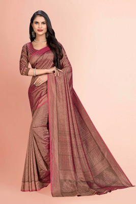 Vimla Woven Bollywood Art Silk Saree(Brown)