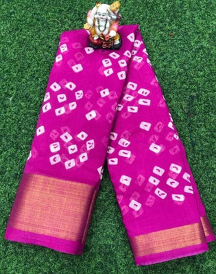 GHANSHYAM Printed Daily Wear Pure Cotton Saree(Pink)