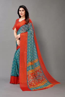 Shrimorifashion Solid/Plain Bollywood Silk Blend Saree(Dark Blue, White)