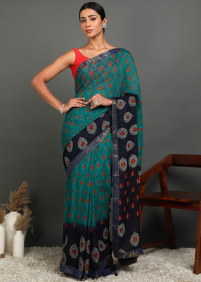 Leelavati Embroidered Daily Wear Georgette Saree(Dark Blue)