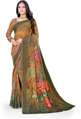Adiyogi Enterprise Digital Print Bollywood Georgette Saree(Multicolor)
