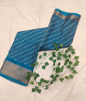 Sita Printed Bollywood Art Silk, Silk Blend Saree(Light Blue)